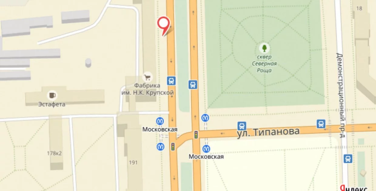 ст.м.Московская (у дома Московский пр., 189)